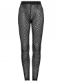 Black Gothic Punk Mesh Perspective Leggings for Women