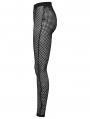 Black Gothic Punk Mesh Perspective Leggings for Women