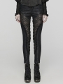 Black Sexy Gothic Lace Splicing Leggings for Women