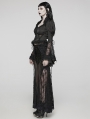 Black Gothic Lace Mesh Sexy Long Fishtail Skirt