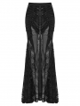 Black Gothic Lace Mesh Sexy Long Fishtail Skirt