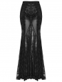 Black Gothic Lace Mesh Sexy Long Fishtail Skirt