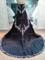 Black Embroidery Gothic Wedding Dress