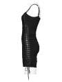 Black Gothic Sexy Punk Folds Eyelets Slim Fit Short Dress