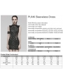 Black Gothic Punk Eyelets Snake-Skin Pattern Sleeveless Short Dress