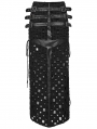 Black Sexy Gothic Punk Buckle Cross Hollowed Long Slit Skirt