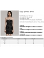 Black Gothic Sexy Front Drawstring Printed Tube Short Dress