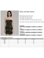 Black and Green Gothic Sexy Front Drawstring Printed Tube Short Dress