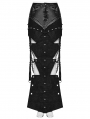 Black Gothic Punk Triangular Pieces Hollow Out Chain Long Skirt
