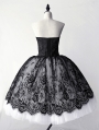 Black and White Gothic  Lace TuTu Style Corset Mid-Length Prom Party Dress