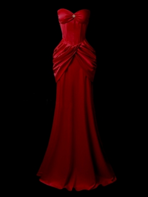 Red Taffeta Sweetheart Elegant Gothic Wedding Dress