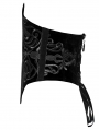 Black Gothic Embroidery Velvet Retro Underbust Corset Waistband