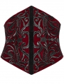 Red Gothic Embroidery Velvet Retro Underbust Corset Waistband