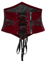 Red Gothic Embroidery Velvet Retro Underbust Corset Waistband
