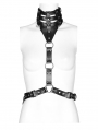 Black Gothic Punk PU Leather One Piece Choker Harness