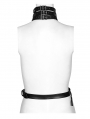 Black Gothic Punk PU Leather One Piece Choker Harness