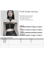 Black Gothic Punk PU Leather One Piece Choker Harness