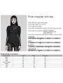 Black Gothic Punk Irregular Slim Long Sleeve T-Shirt for Women