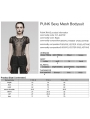 Black Gothic Punk Sexy Mesh Splicing Bodysuit for Women