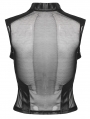 Black Gothic Punk Eyelet Loop Sexy Perspective Vest Top for Women