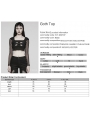 Black Gothic Punk Sexy Hollow Out Short Top for Women