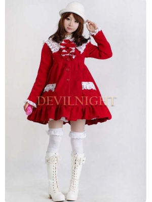 Sweet A-Line Princess Bow Winter Lolita Coat