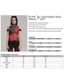 Black and Red Gothic Punk Tie-Dyed Mesh Short Sleeve T-Shirt for Women