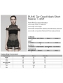 Black Gothic Punk Tie-Dyed Mesh Short Sleeve T-Shirt for Women