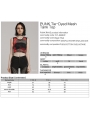 Black and Red Gothic Punk Tie-Dyed Mesh Tank Top for Women