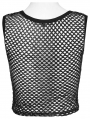 Black Gothic Punk Tie-Dyed Mesh Tank Top for Women