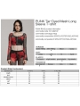 Black and Red Gothic Punk Tie-Dyed Mesh Long Sleeve Short T-Shirt for Women