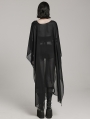 Black Gothic Loose Long Chiffon Shawl Sunscreen Shirt for Women