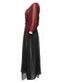 Black and Red Gothic Loose Long Chiffon Shawl Sunscreen Shirt for Women