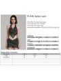 Dark Gray Punk Gothic Textured Halter Lace-Up Vest for Women