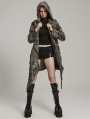 Gothic Wasteland Punk Decayed Irregular Knitted Trench Coat for Women