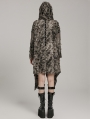 Gothic Wasteland Punk Decayed Irregular Knitted Trench Coat for Women