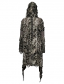 Gothic Wasteland Punk Decayed Irregular Knitted Trench Coat for Women