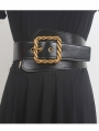 Black Gothic Punk Braided Buckle Irregular Wide Belt