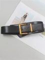 Black Retro Punk PU Leather Pin Buckle Decorative Belt