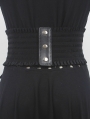 Black Gothic Retro PU Leather Buckle Strap Elastic Girdle