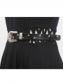 Black Gothic Punk Street Star Studded Thin Leather Belt