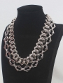 Silver Punk Retro Metal Letter Chunky Chain Necklace