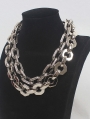Silver Punk Retro Metal Letter Chunky Chain Necklace