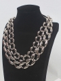 Silver Punk Retro Metal Letter Chunky Chain Necklace