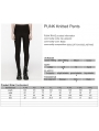 Black Gothic Punk Knitted Pleated Slim Pants for Women