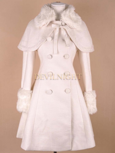 winter white cape coat