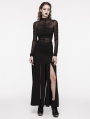 Black Gothic Cool Punk High Split Long Sexy Skirt