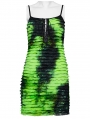 Black and Green Gothic Tie Dyed Punk Slim Fit Short Dress