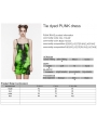 Black and Green Gothic Tie Dyed Punk Slim Fit Short Dress