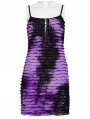 Black and Violet Gothic Tie Dyed Textured Punk Slim Fit Short Dress